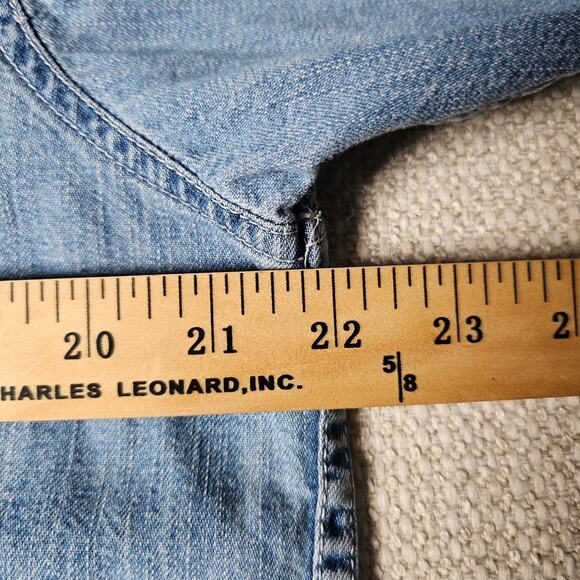 Banana Republic Classic 100% Cotton Denim Button Up Staple Light Wash Medium - Picture 6 of 8